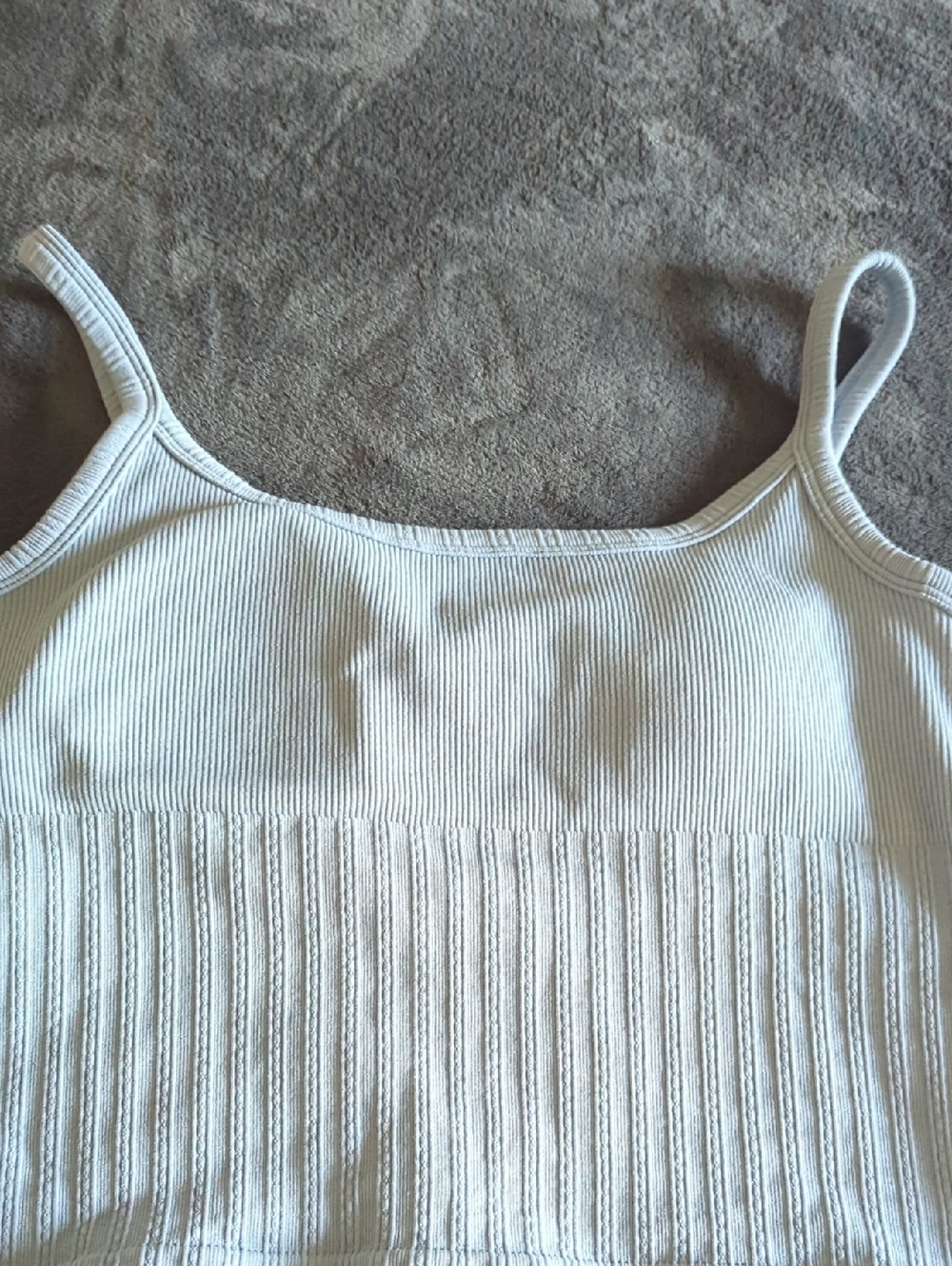 Mooslover Grey/ Blue Knit Tank With Built In Bra